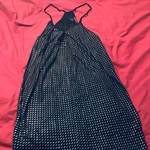 Black stretchy dress with silver pattern